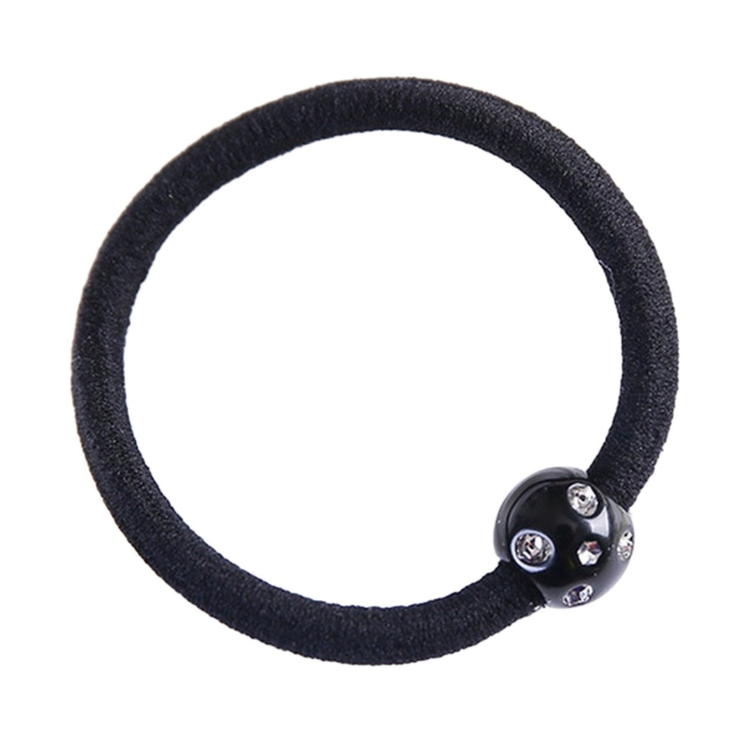 Women Hair Ring High Elasticity Rhinestone Decor Hair Band Hair Rope Anti-slip Lightweight Ponytail Holder Women Hair Image 1