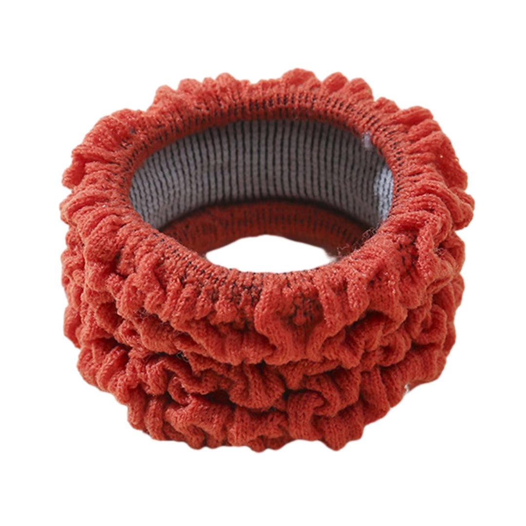 Women Pleated Wide Hair Rope High Elastic Solid Color Hair Scrunchies Simple Hair Band Headwear Ponytail Holder Image 7