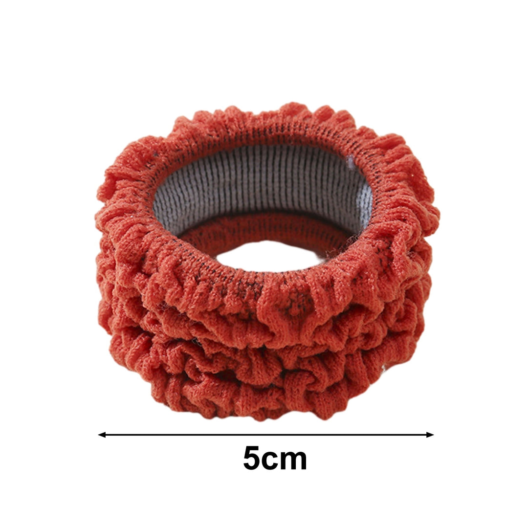 Women Pleated Wide Hair Rope High Elastic Solid Color Hair Scrunchies Simple Hair Band Headwear Ponytail Holder Image 8