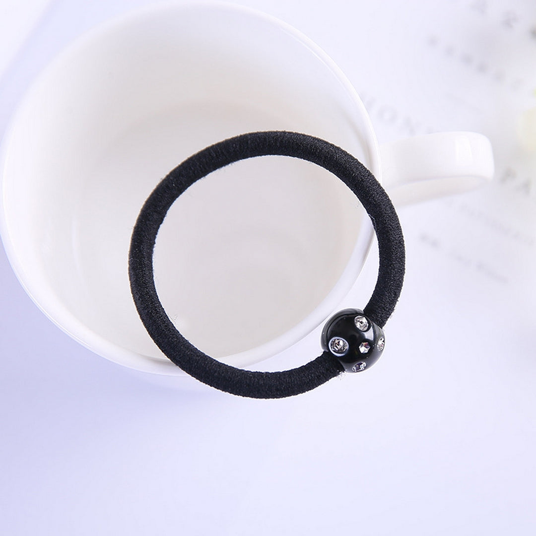 Women Hair Ring High Elasticity Rhinestone Decor Hair Band Hair Rope Anti-slip Lightweight Ponytail Holder Women Hair Image 10