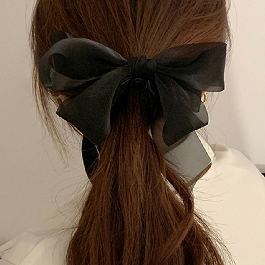 Women Hair Clip Multi Layers Mesh Bow Decor Anti-slip Hair Decoration Princess Style Dating Party Ponytail Clip Hair Image 1