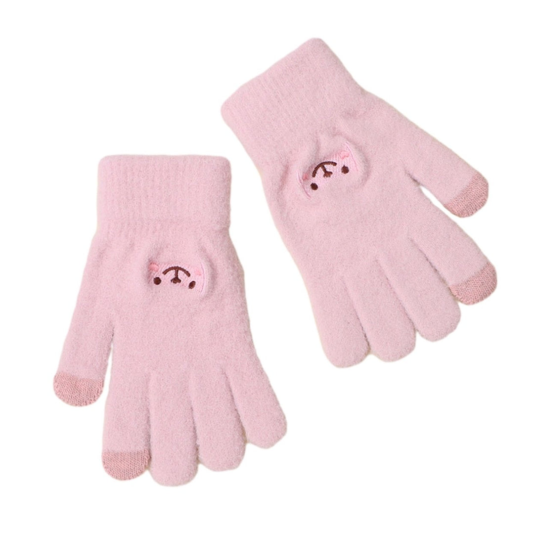 1 Pair Winter Gloves Five Fingers Thick Plush Touch Screen Anti-slip Keep Warm Soft Outdoor Camping Travel Gloves Image 1