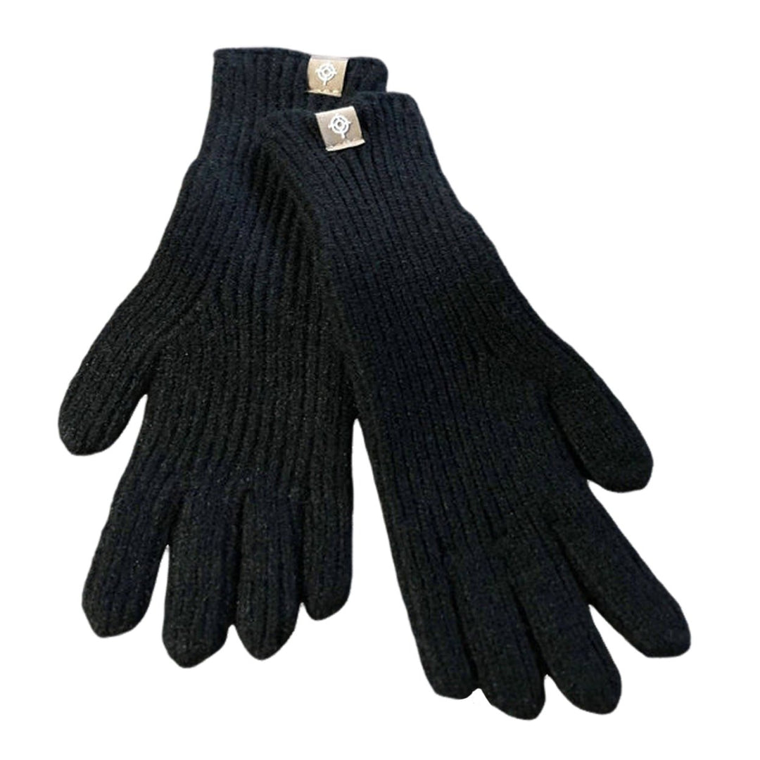 Outdoor Gloves Knitted Elastic Thick Plush Five Fingers Windproof Touch Screen Warm Finger Tip Hole Outdoor Gloves Image 1