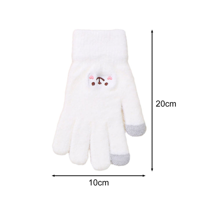 1 Pair Winter Gloves Five Fingers Thick Plush Touch Screen Anti-slip Keep Warm Soft Outdoor Camping Travel Gloves Image 9