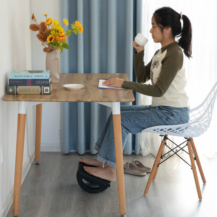 Black Rocking Footrest Massage Under Desk with Soothing Massage Points and RollersSwinging Foot Stool Support Image 3