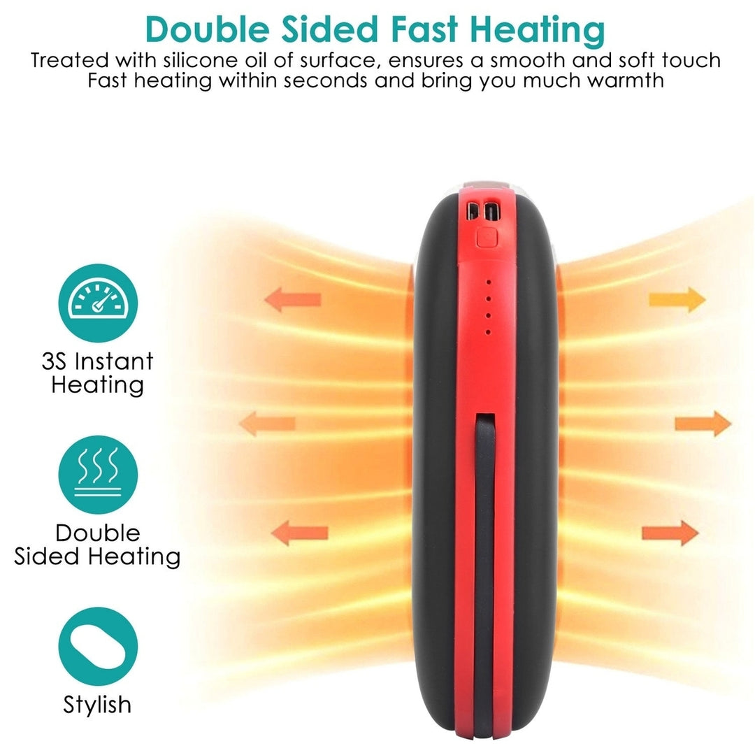 2 In 1 Electric Hand Warmer Rechargeable Hand Heater Portable Pocket Warmer with Power Bank 3 Heating Levels Digital Image 7