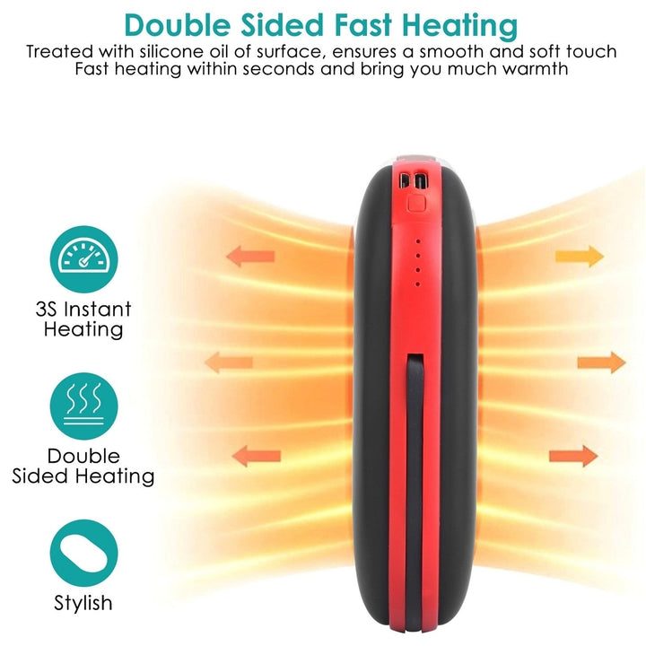 2 In 1 Electric Hand Warmer Rechargeable Hand Heater Portable Pocket Warmer with Power Bank 3 Heating Levels Digital Image 7