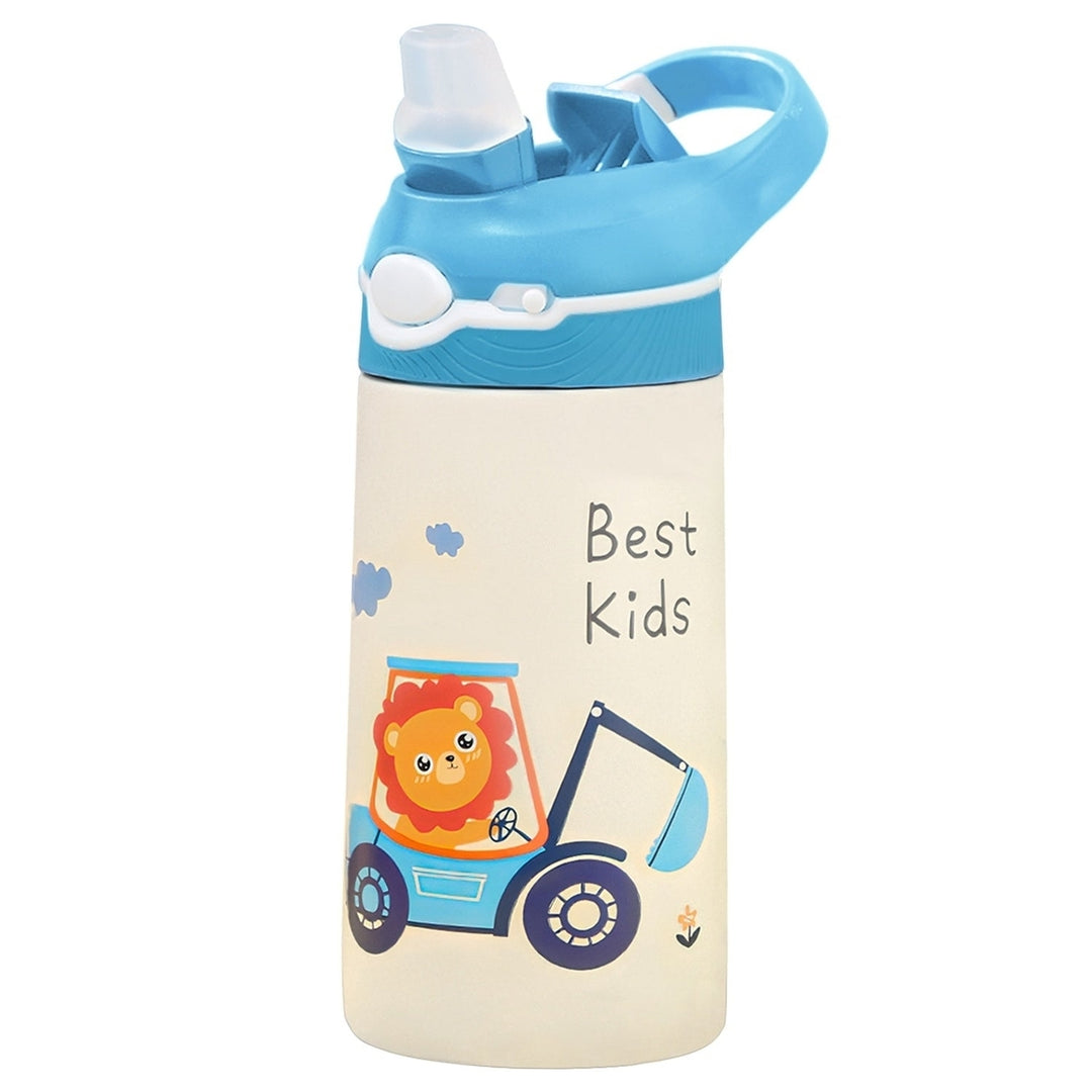 13.5Oz Insulated Stainless Steel Water Bottle Leak-proof Bottle for Kids with Straw Push Button Lock Switch Thermos Cup Image 11