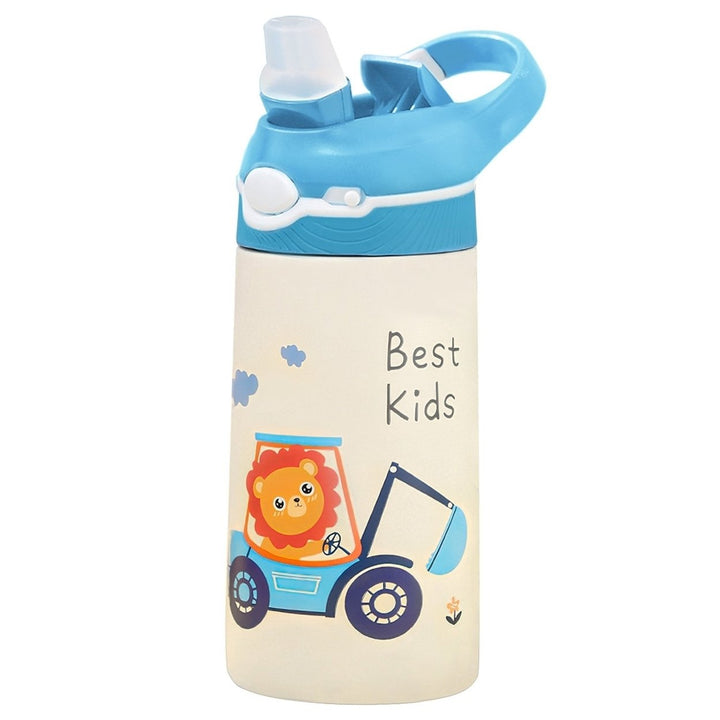 13.5Oz Insulated Stainless Steel Water Bottle Leak-proof Bottle for Kids with Straw Push Button Lock Switch Thermos Cup Image 11
