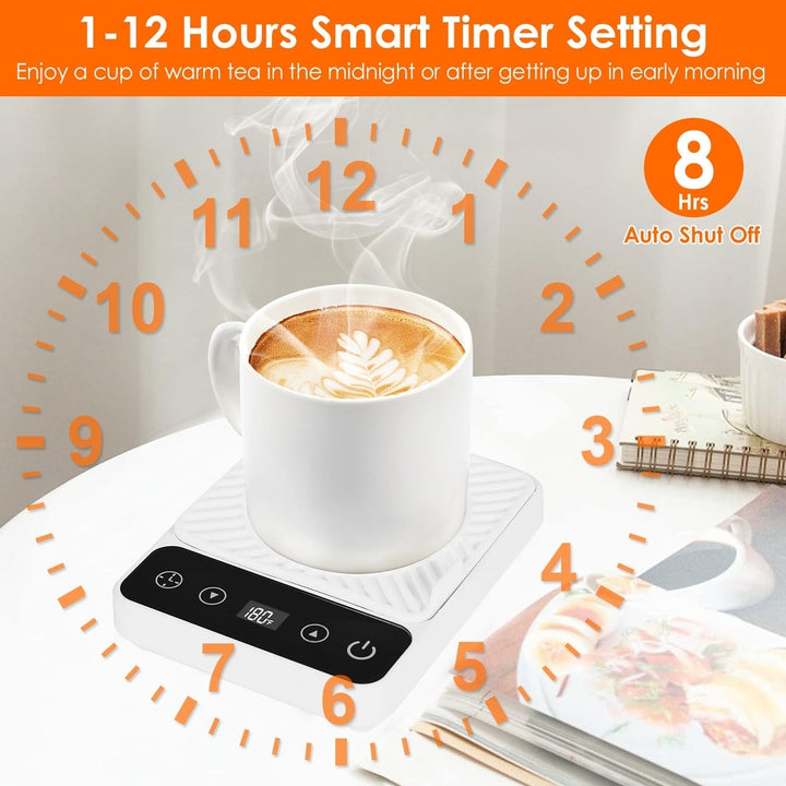 Desktop Electric Mug Warmer Auto Shut Off Timer Setting 6 Temperature Levels Cup Warmer for Milk Tea Cup Heating Plate Image 10