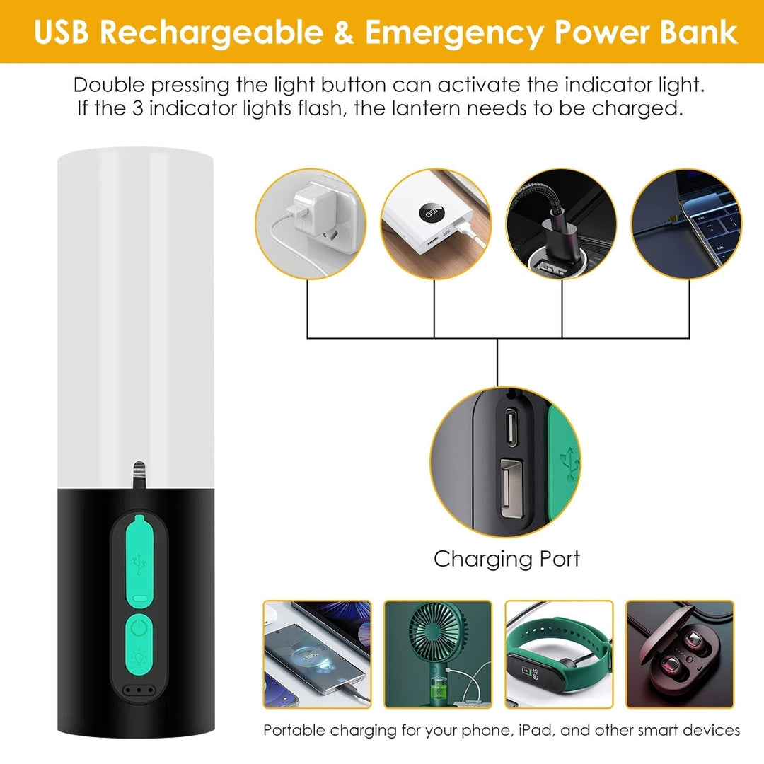 4 In 1 Rechargeable Camping String Light IP44 Waterproof Camping Lantern with 33Ft String Light 7 Light Modes Emergency Image 4