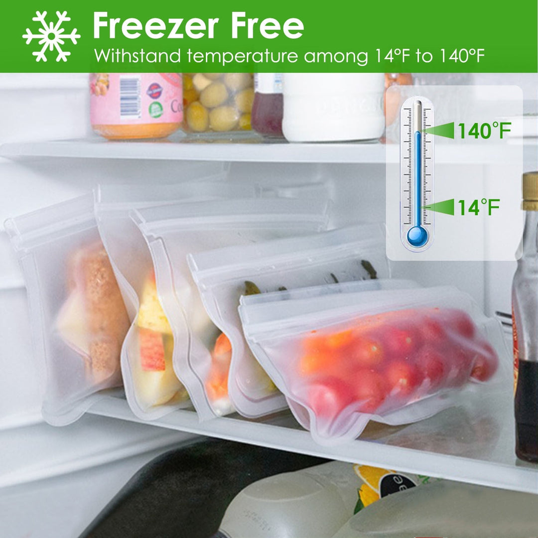 20Pcs Reusable Food Storage Bags 5 Sandwich Snack Gallon Quart Bag Leakproof BPA Free Food Container Freezer Safe Lunch Image 3