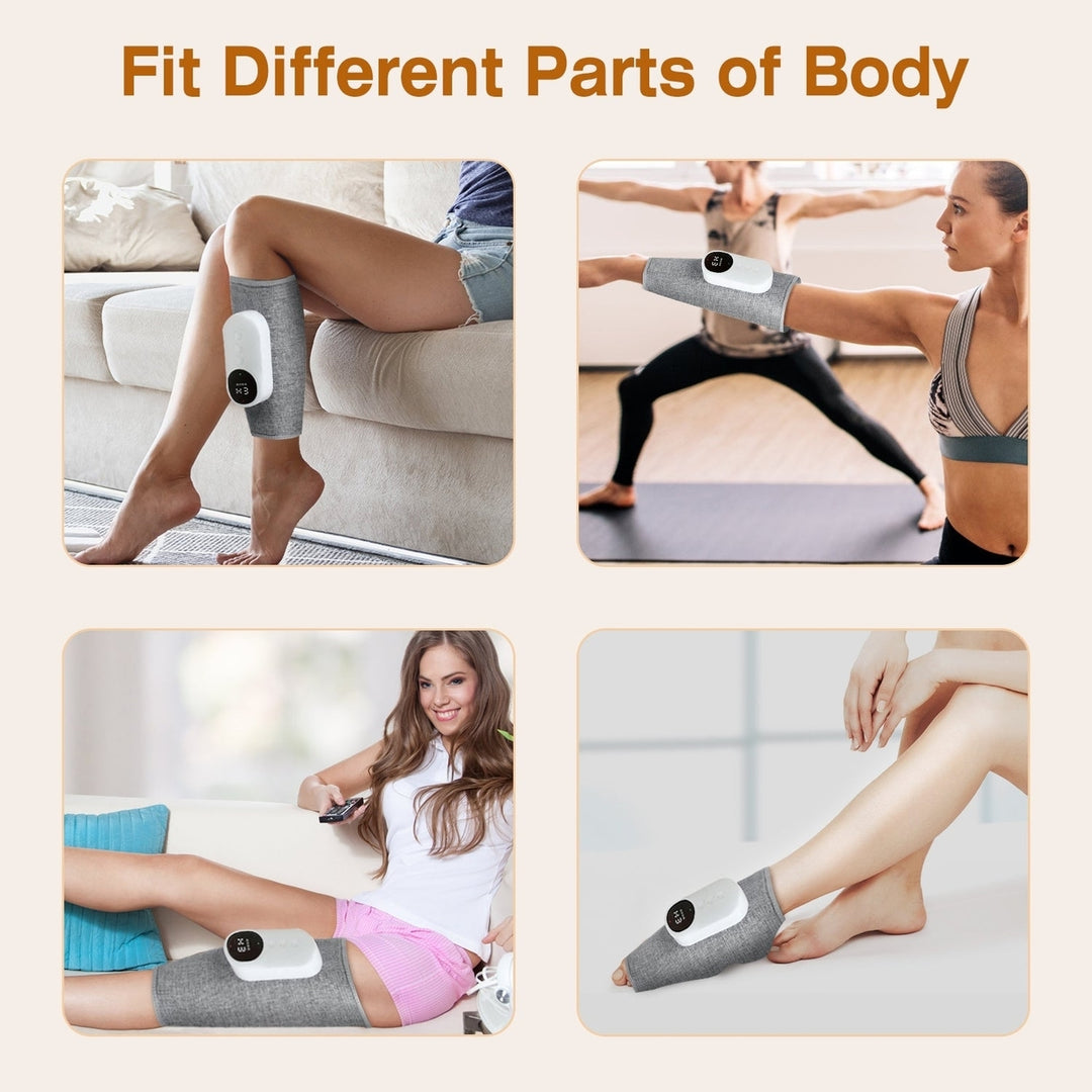 Electric Leg Calf Arm Massager Portable Cordless Rechargeable Air Leg Compression Massage Adjustable Wrap with 3 Modes Image 4