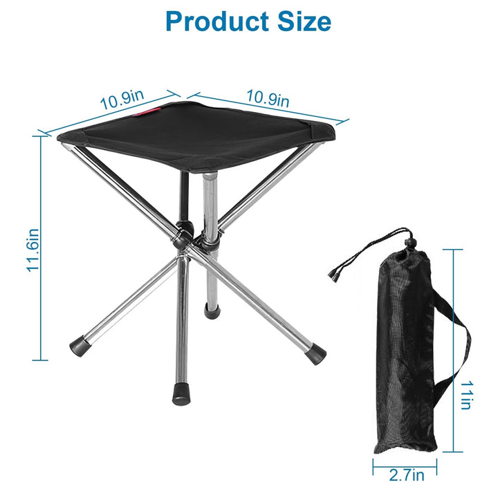 Foldable Camping Stool Retractable Portable Folding Chair Easy Setup Lightweight Backpacking Stool Carry Bag Fishing Image 2