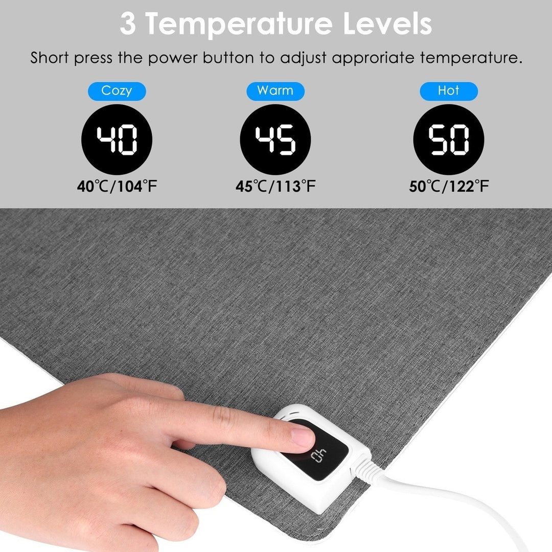 Warm Desk Pad Waterproof Heated Mouse Pad for Office Heated Desk Mat with 3 Temperature Levels 3 Timer Settings Digital Image 6