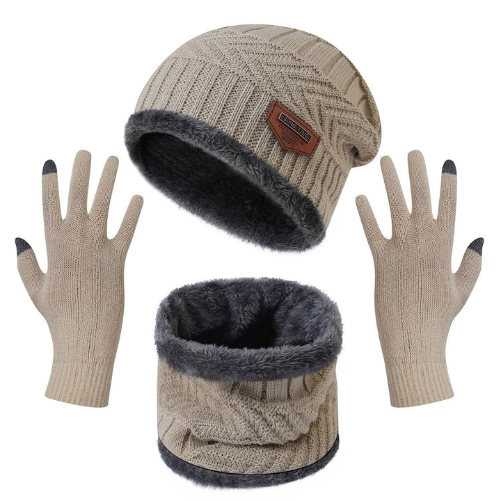 Winter Knitted Hat Scarf Gloves 3Pcs Winter Warm Beanie and Touch Screen Gloves Scarf Set Knit Beanie Skull Cap Neck Image 12