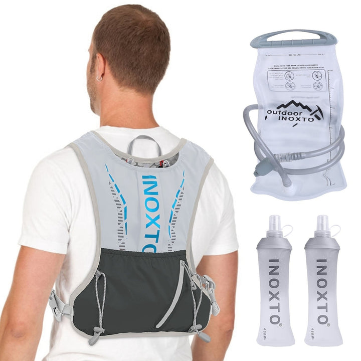Sport Hydration Vest Running Backpack with 15oz 50oz Water Bladder Adjustable Strap Storage Bag for Trail Running Image 4