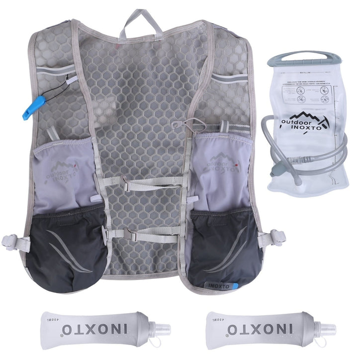 Sport Hydration Vest Running Backpack with 15oz 50oz Water Bladder Adjustable Strap Storage Bag for Trail Running Image 6
