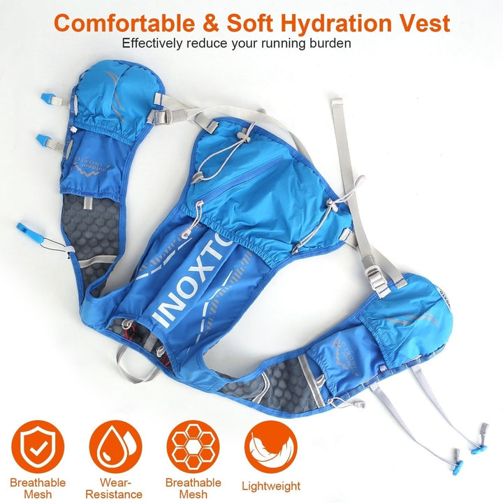 Sport Hydration Vest Running Backpack with 15oz 50oz Water Bladder Adjustable Strap Storage Bag for Trail Running Image 7