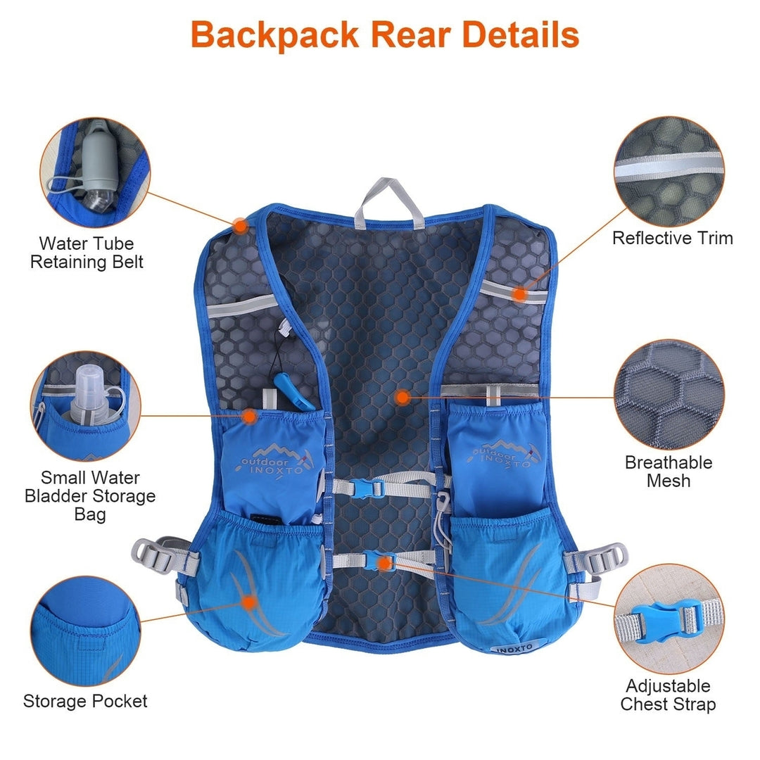 Sport Hydration Vest Running Backpack with 15oz 50oz Water Bladder Adjustable Strap Storage Bag for Trail Running Image 10