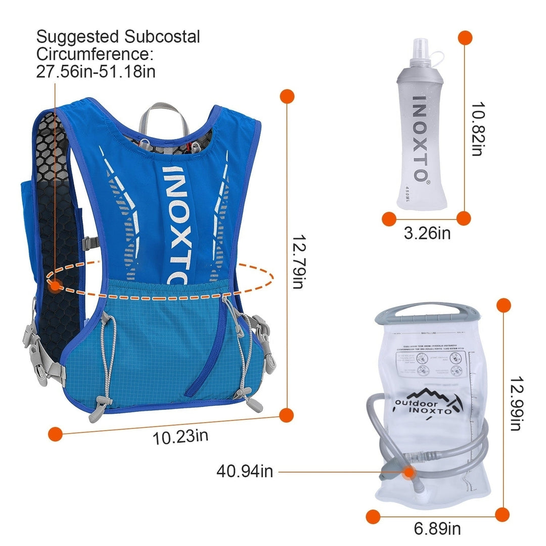 Sport Hydration Vest Running Backpack with 15oz 50oz Water Bladder Adjustable Strap Storage Bag for Trail Running Image 12