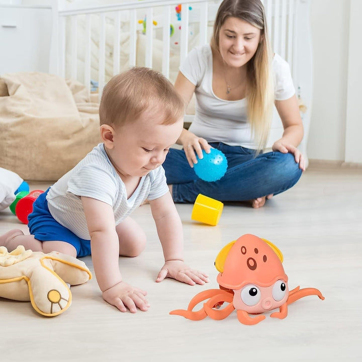 Rechargeable Baby Crawling Octopus Toy with Music LED Lighting Children Electric Moving Walking Kid Toy Obstacle Image 10