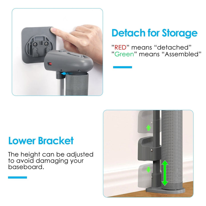 Retractable Baby Security Gate Door 58.3in Extra Wide Stair Gate for Toddlers Dogs Baby Gate with Punch Kit Punch free Image 7