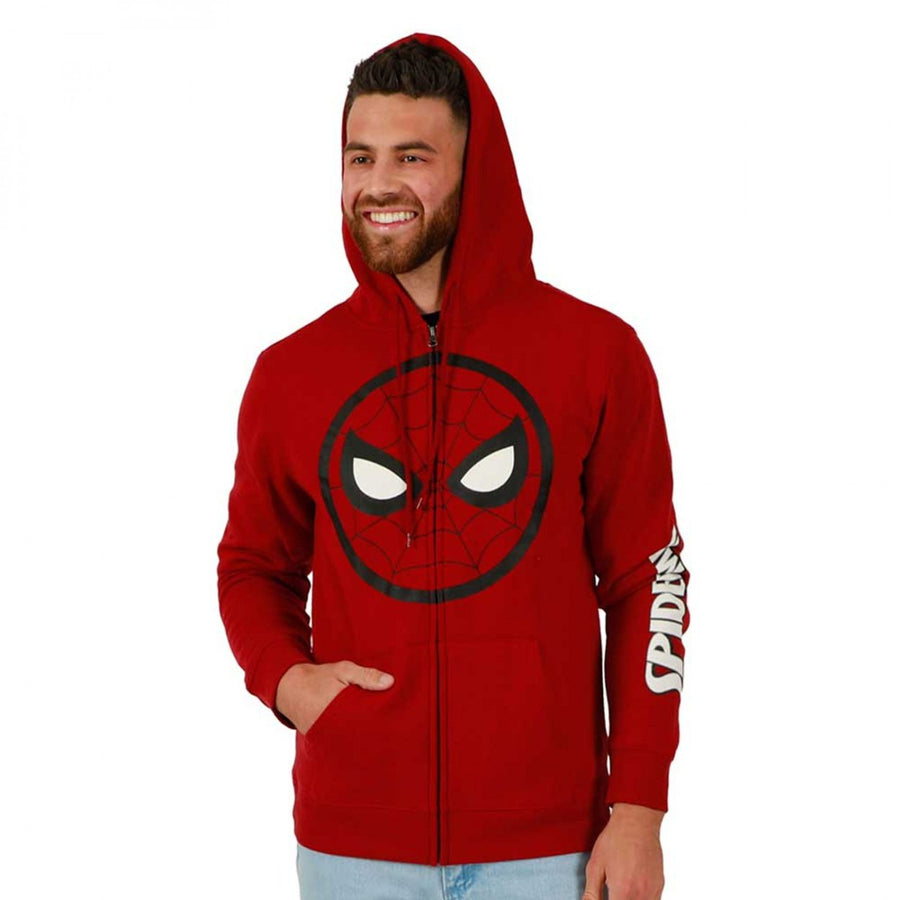 Spider-Man Mask Logo Zip-Up Hoodie with Sleeve Print Image 1