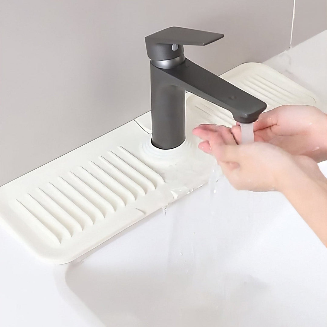 Faucet Splash Mat Silicond Sink Drying Mat Water Drip Catching Tray Water Drainage Pad Sponge Soap Holder for Kitchen Image 4