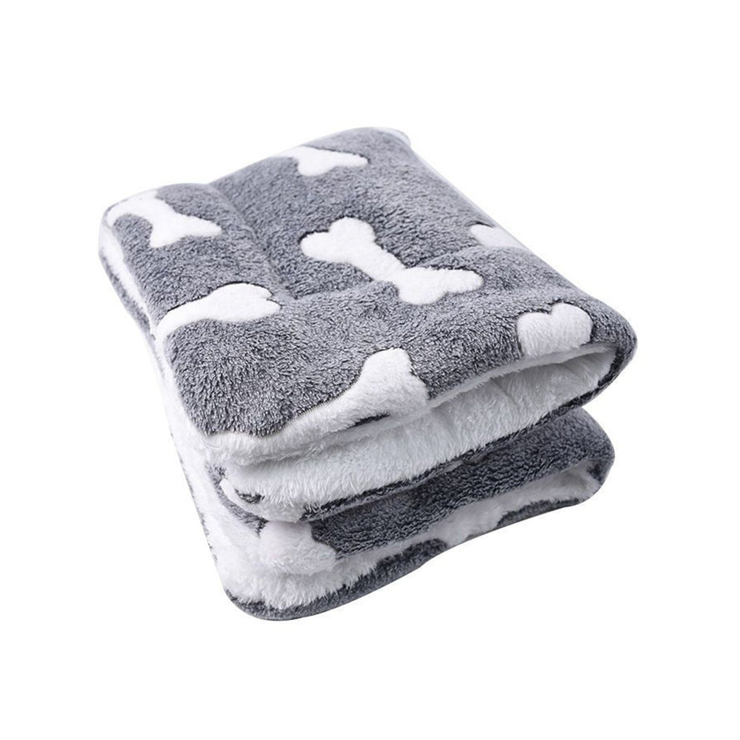 Dog Bed Mat Comfortable Flannel Dog Crate Pad Reversible Cushion Carpet Machine Washable Pet Bed Liner with Bone Image 9