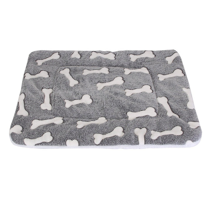 Dog Bed Mat Comfortable Flannel Dog Crate Pad Reversible Cushion Carpet Machine Washable Pet Bed Liner with Bone Image 10