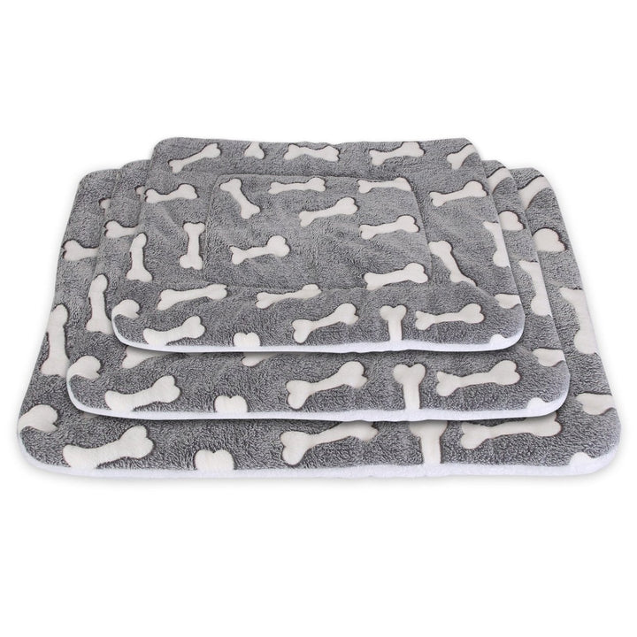 Dog Bed Mat Comfortable Flannel Dog Crate Pad Reversible Cushion Carpet Machine Washable Pet Bed Liner with Bone Image 11