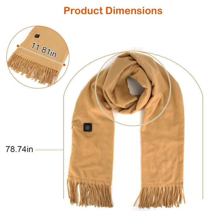 Electric Heated Winter Scarf USB Heating Neck Wrap Unisex Heated Neck Shawl Soft Warm Scarves 3 Heating Modes Image 11