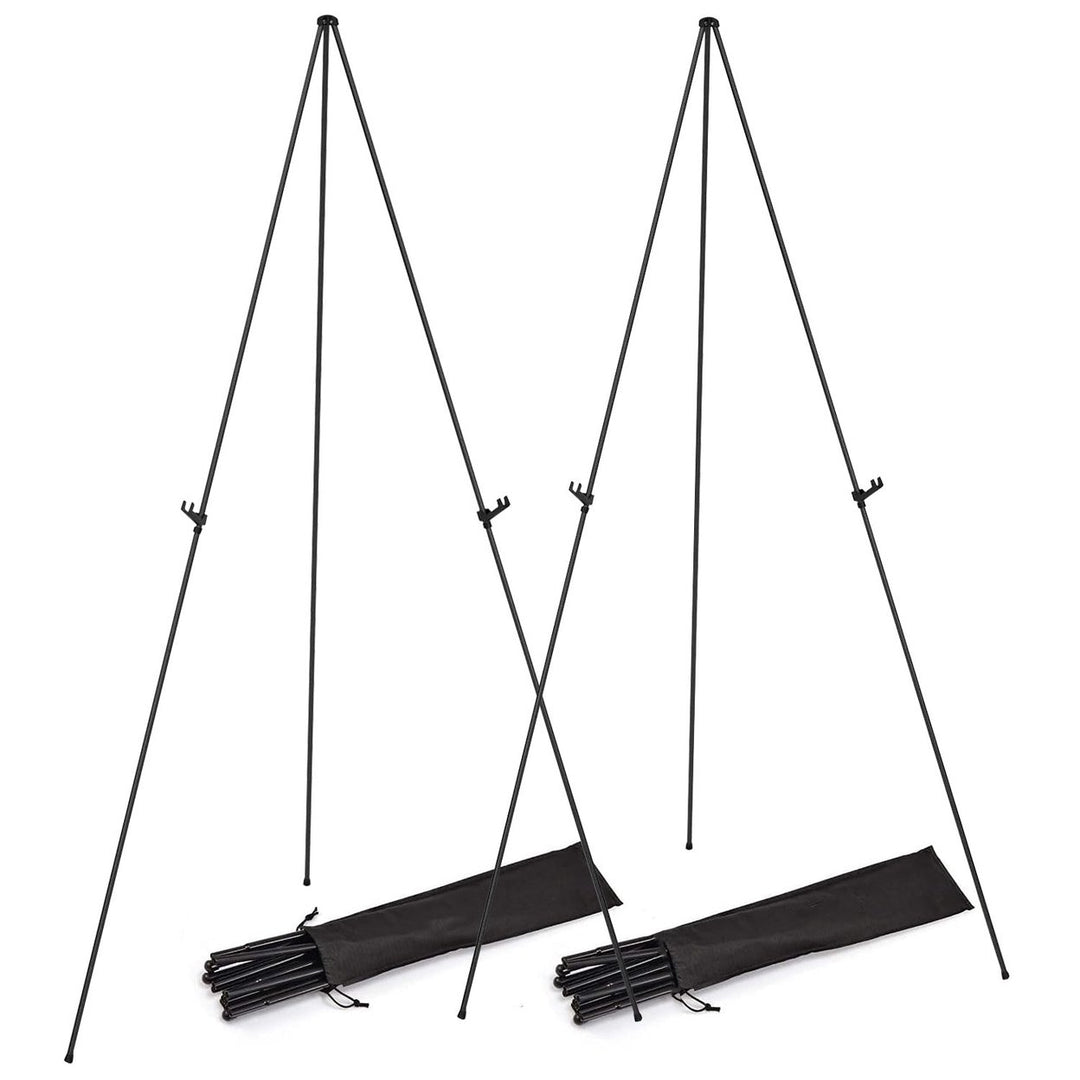 2 Pack Easel Stand for Display 61in Collapsible A Frame Tripod Easel Iron Alloy Drawing Stand with 2 Carry Bags Image 1