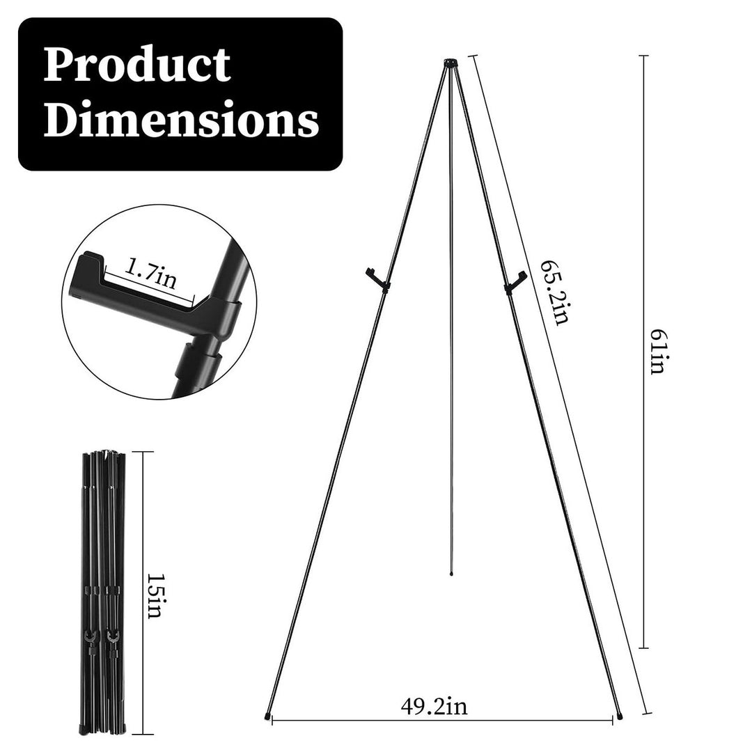 2 Pack Easel Stand for Display 61in Collapsible A Frame Tripod Easel Iron Alloy Drawing Stand with 2 Carry Bags Image 10