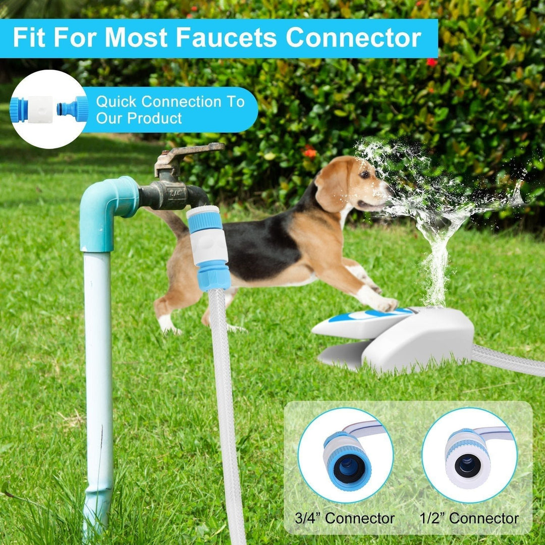 Outdoor Dog Water Fountain Dog Sprinkler Dog Paw Drinking Step on Fountain Dog Toy for Drinking 2 Spray Modes 66in Water Image 4