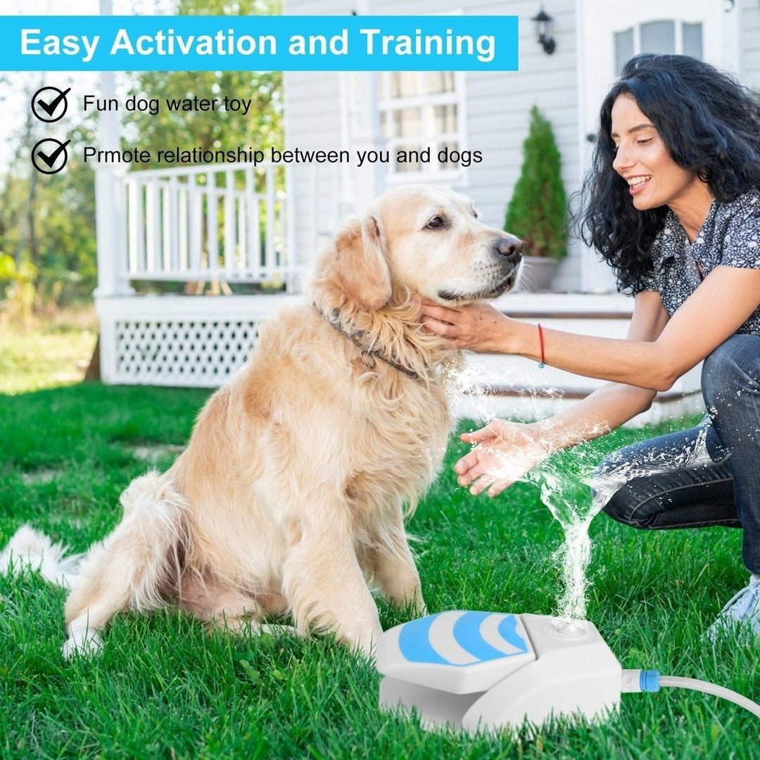 Outdoor Dog Water Fountain Dog Sprinkler Dog Paw Drinking Step on Fountain Dog Toy for Drinking 2 Spray Modes 66in Water Image 6