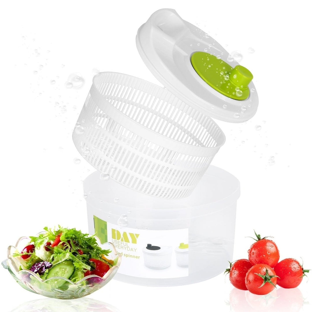 Salad Spinner Fruit Vegetable Washer Lettuce Drainer Hand Cranking Vegetable Dryer with Lid for Home Kitchen Fruit Image 4