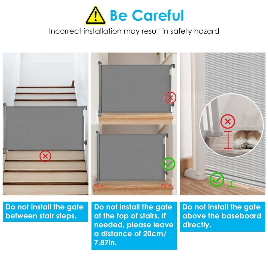 Retractable Baby Security Gate Door 118in Extra Wide Stair Gate for Toddlers with Punch Kit Punch-free Kit Image 8