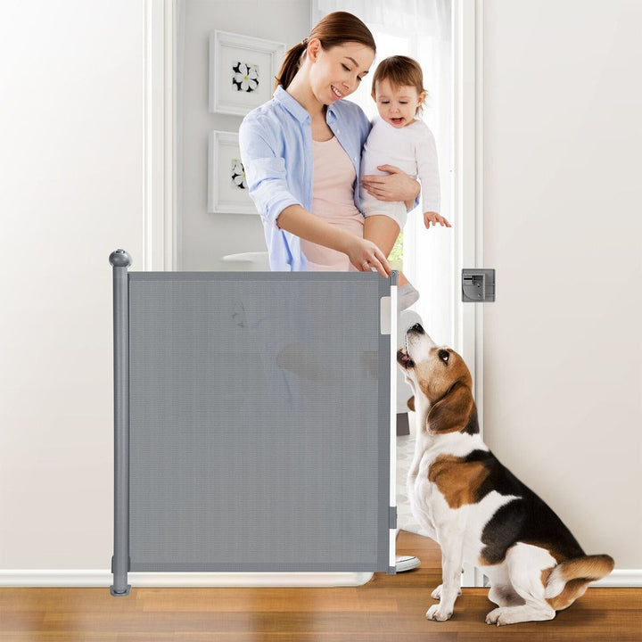 Retractable Baby Security Gate Door 118in Extra Wide Stair Gate for Toddlers with Punch Kit Punch-free Kit Image 10