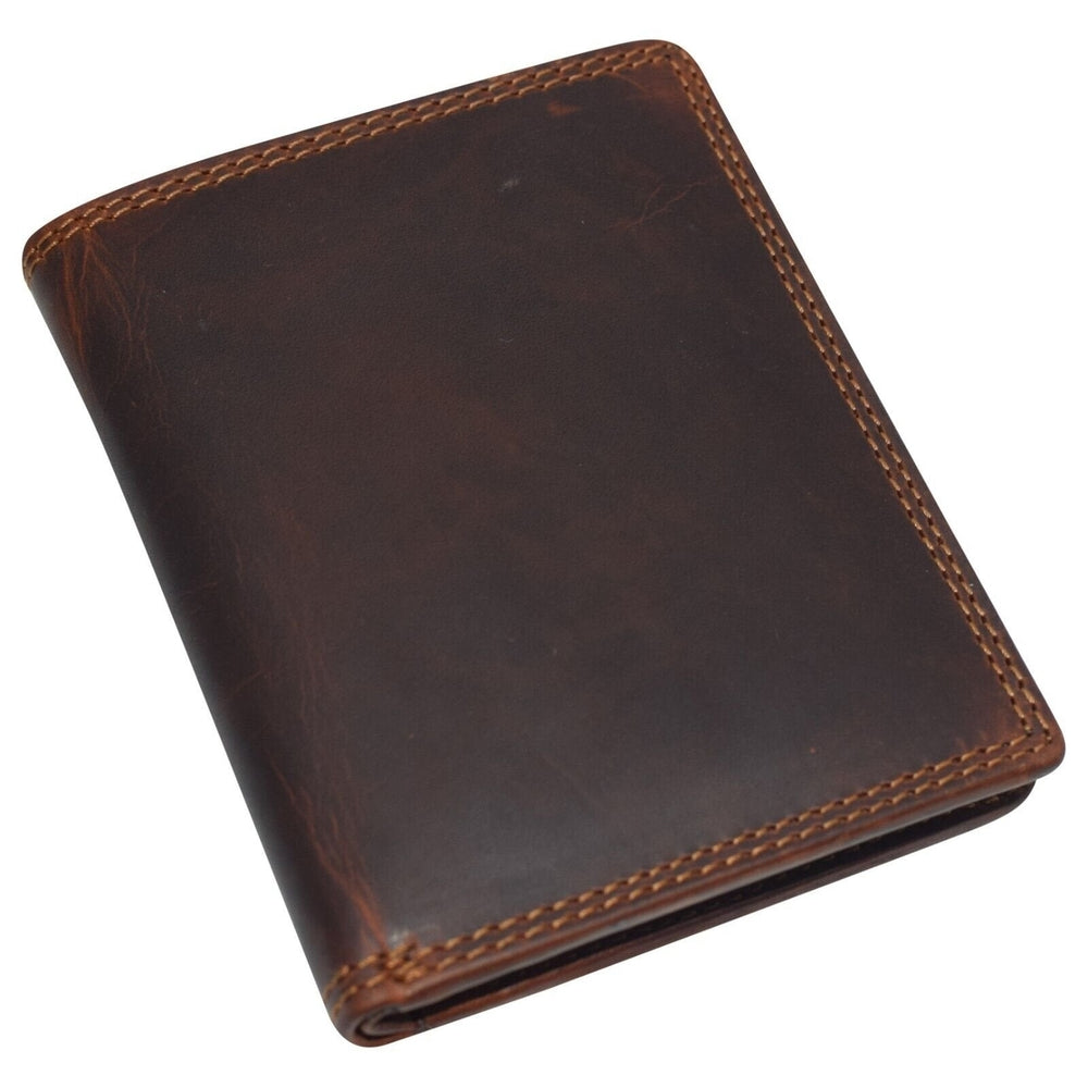 Wallets Leather Bifold Wallet Slim Vintage Credit Card ID Holder Minimalist Image 2