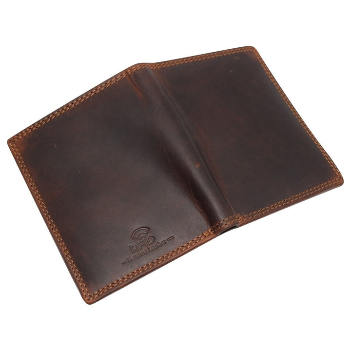 Wallets Leather Bifold Wallet Slim Vintage Credit Card ID Holder Minimalist Image 3