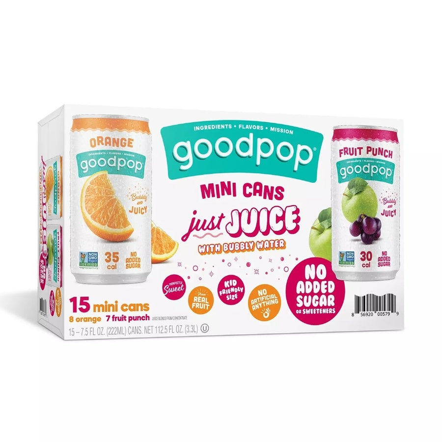 GoodPop Sparkling Juice Mini Cans Variety Pack7.5 Fluid Ounce (Pack of 15) Image 1