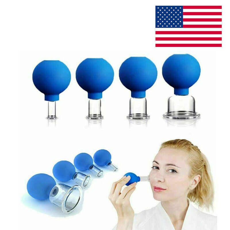 Massage Anti Cellulite Vacuum Cupping Cup Glass Silicone Facial Body Therapy Set Image 1