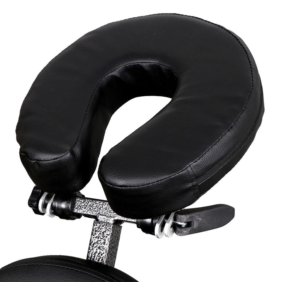 Segawe Portable Folding PU Leather Pad Travel Tattoo Salon Beauty Massage Chair Black Image 4