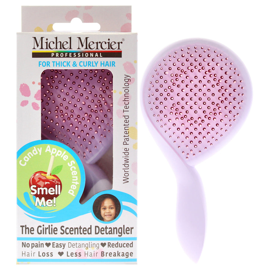 Michel Mercier The Girlie Scented Detangler Brush Candy Apple Thick and Curly Hair - Purple-Pink Hair Brush 1 Pc Image 1