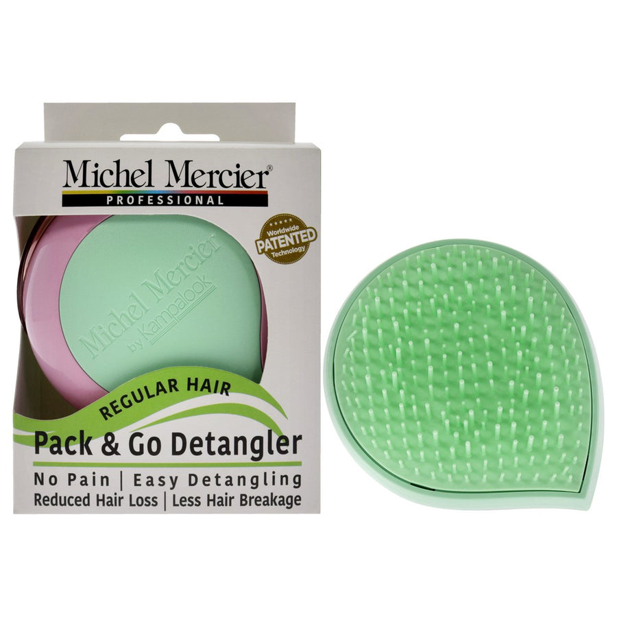 Michel Mercier Pack and Go Detangler Regular Hair - Green-Pink Hair Brush 1 Pc Image 1