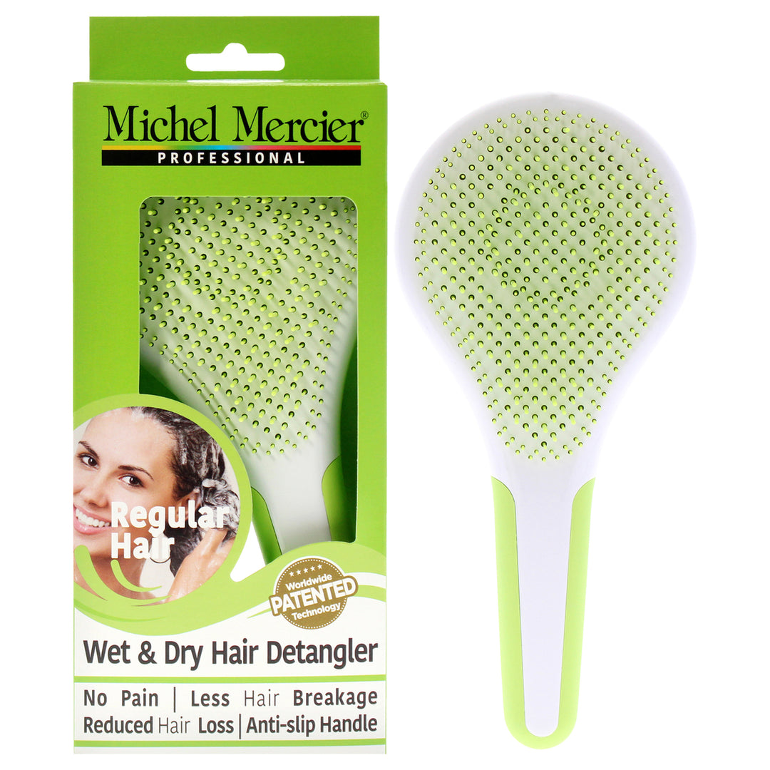 Michel Mercier Wet and Dry Hair Detangler Regular Hair - Green-White Hair Brush 1 Pc Image 1