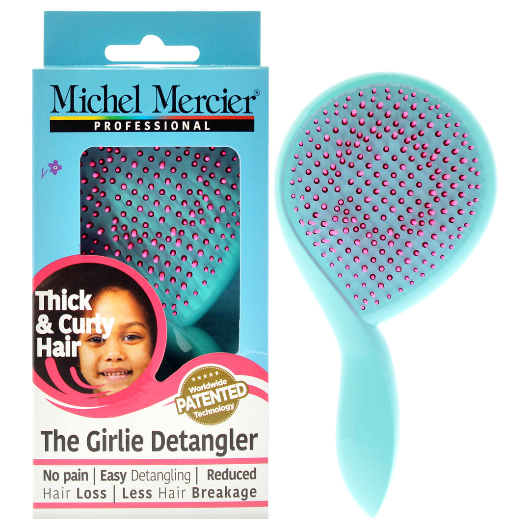 Michel Mercier The Girlie Detangle Brush Thick and Curly Hair - Turquoise-Pink Hair Brush 1 Pc Image 1