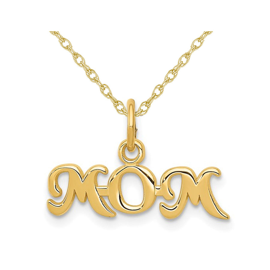 MOM Pendant Necklace in 14K Yellow Gold with Chain Image 1